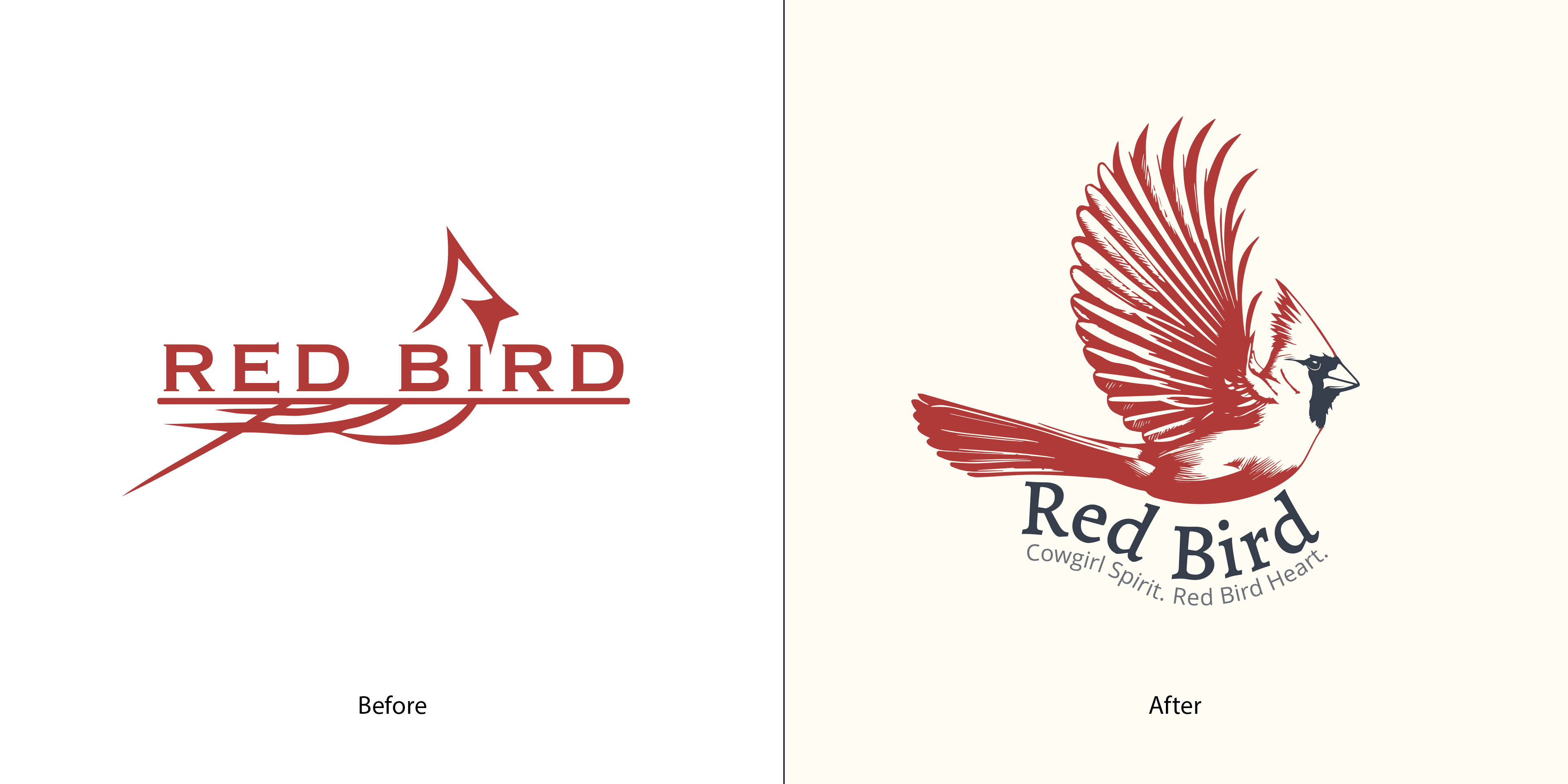 Red Bird Logo Before & After