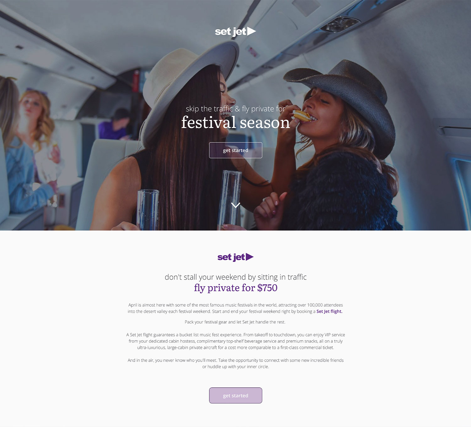 Set Jet B2C Landing Pages