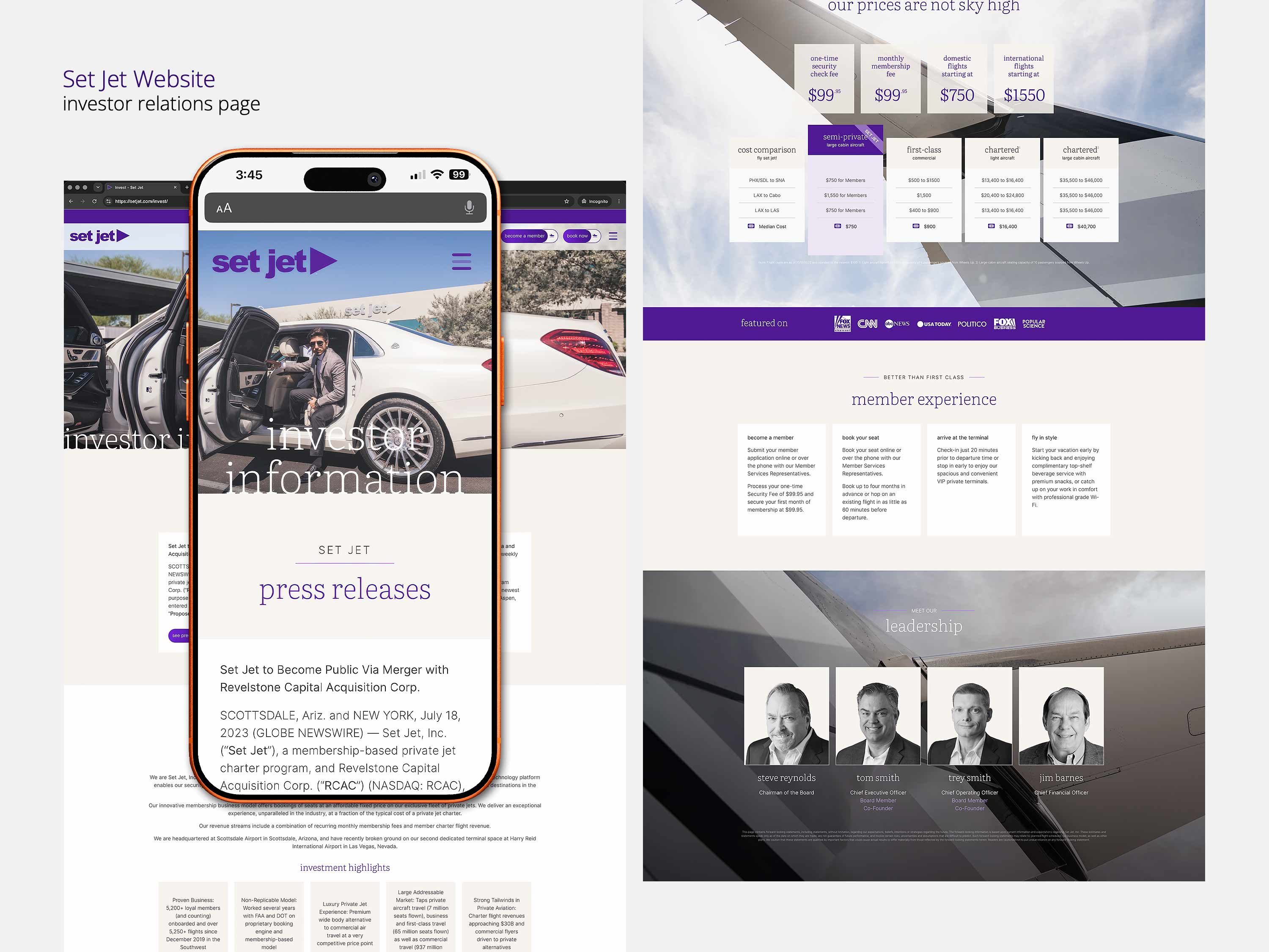 Set Jet investor relations page