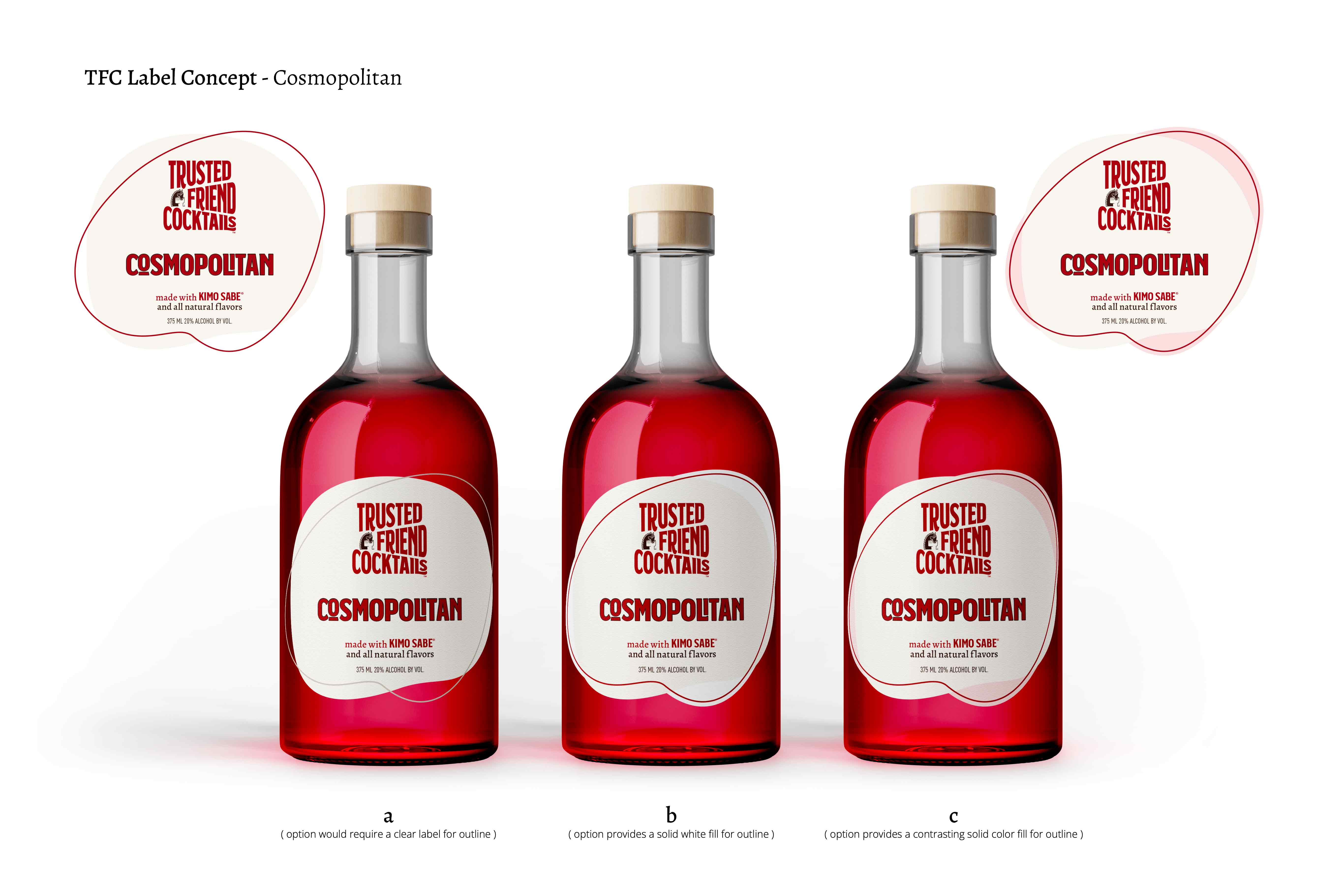 Trusted Friend Cocktails Cosmopolitan Label