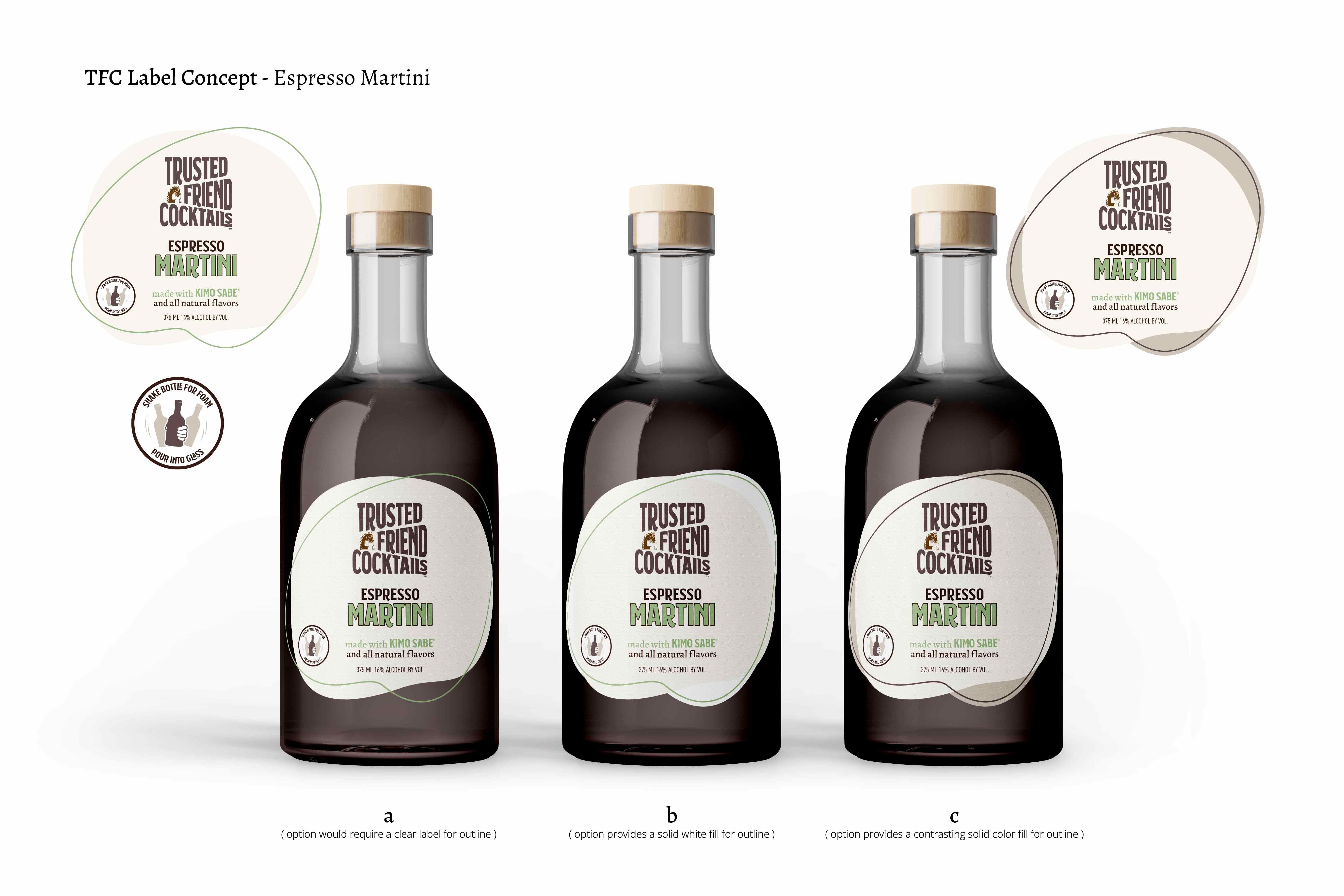 Trusted Friend Cocktails Espresso Martini Label