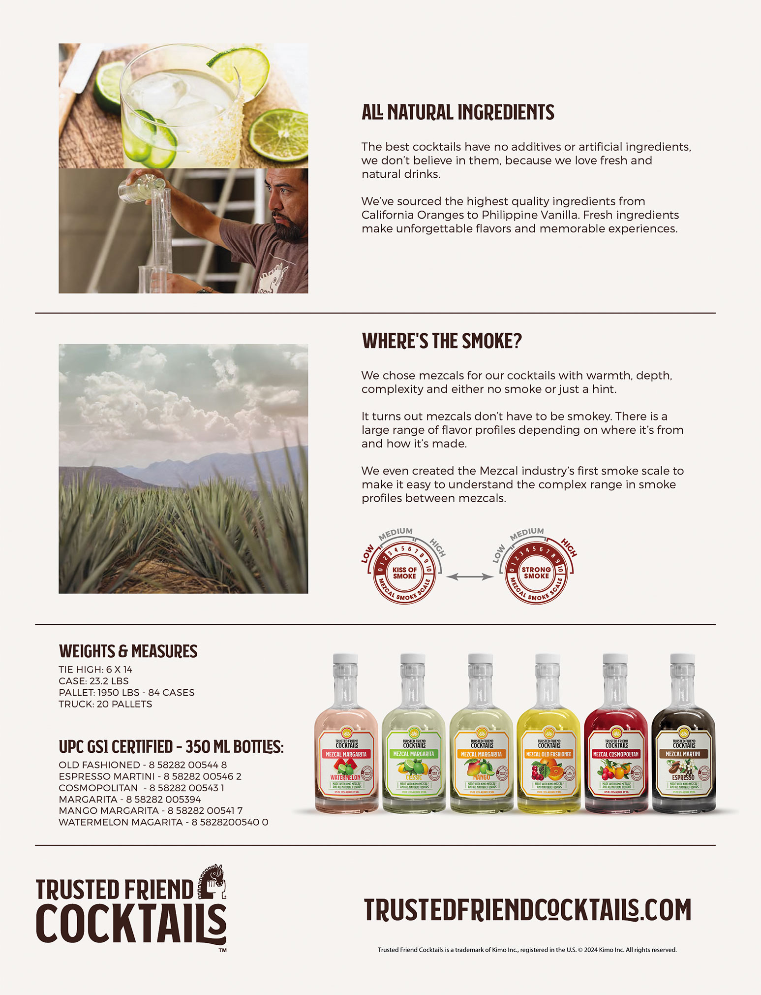 Trusted Friend Cocktails Product Sell Sheet